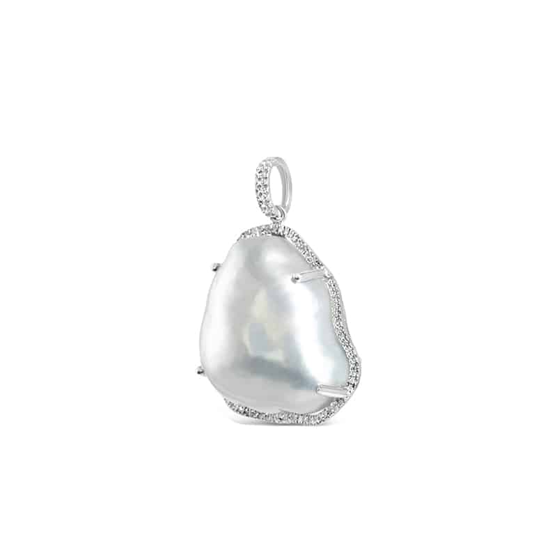 South Sea Baroque Queen Diamond Pendant
