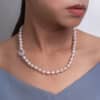 Bella Lavender Oval Pearl Necklace / Ruby Clasp / 18 Inches