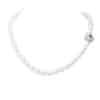 Bella White Oval Pearl Necklace /Emerald Clasp