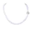 Bella White Oval Pearl Necklace /Moonstone Clasp