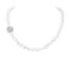 Bella White Oval Pearl Necklace /Moonstone Clasp