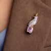 Bird on a Gem Brooch