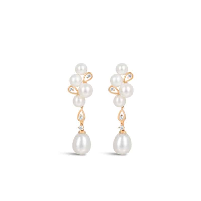 Bubbles Pearl & Diamond Earrings