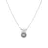 Butterfly Wings Diamond Necklace with Japnese Akoya Grey Pearl