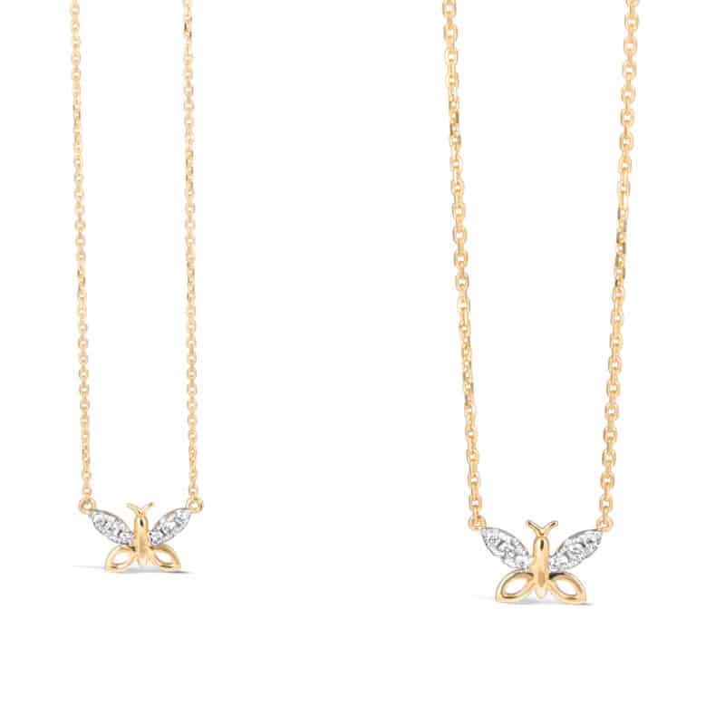Butterfly Wings Diamond Necklace / Small size