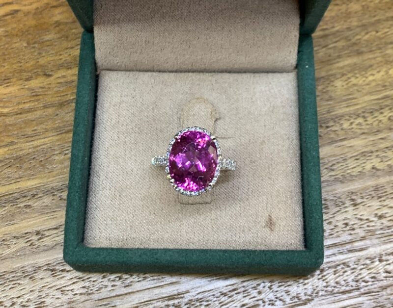 Tourmaline and Diamond Ring