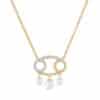 Cancer with Pearl Zodiac Necklace
