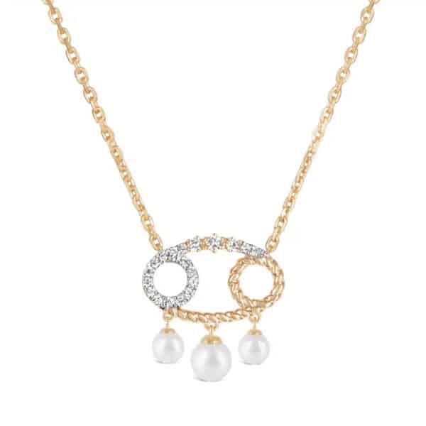 Cancer with Pearl Zodiac Necklace