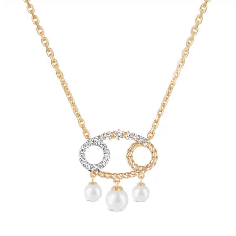 Cancer with Pearl Zodiac Necklace