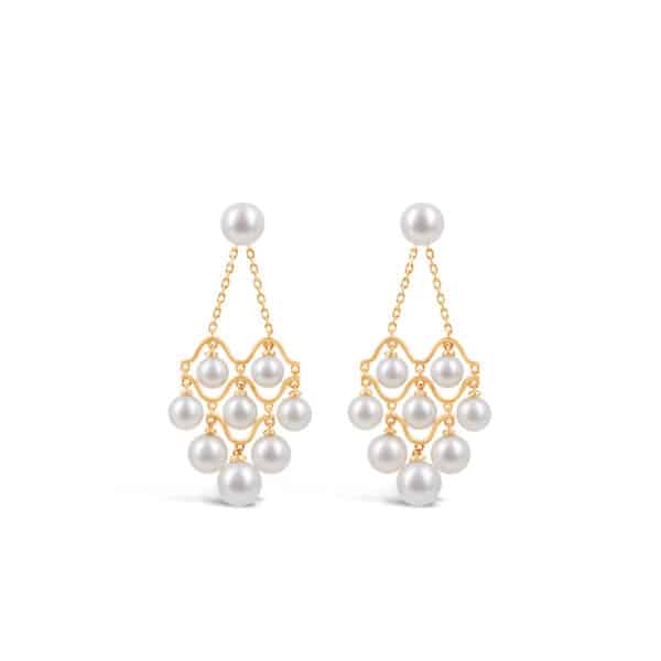 Cascade Pearl Earrings/18K