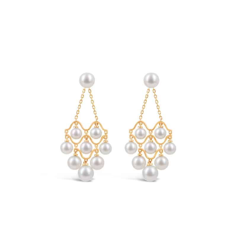 Cascade Pearl Earrings/18K