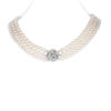 Cher 3 Strands Pearl Necklace/ Round white
