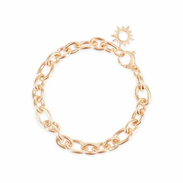 Chunky Chain Link Gold Bracelet (Smooth)