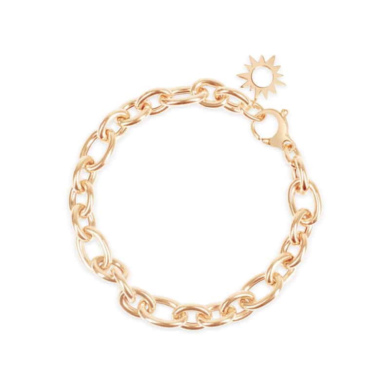 Chunky Chain Link Gold Bracelet (Smooth)