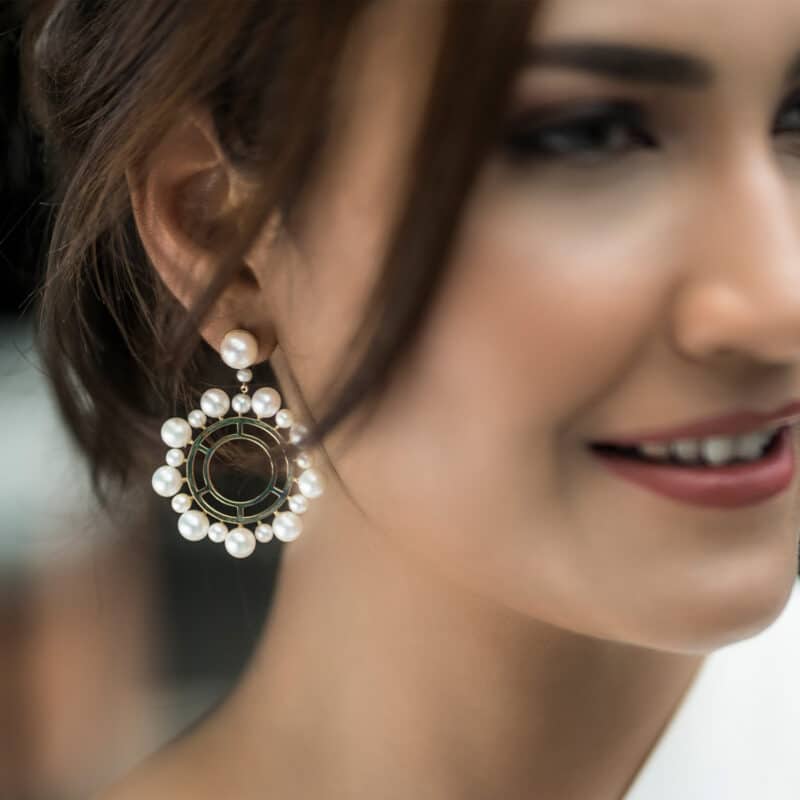 Circle of pearls Danglers