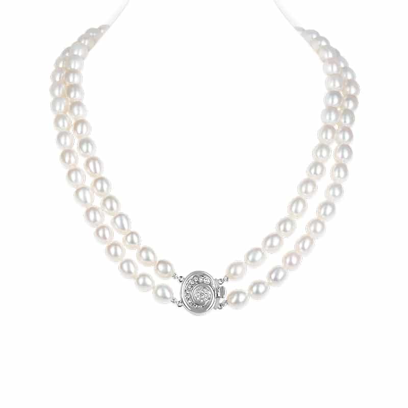 Clara Double Oval Pearl Necklace