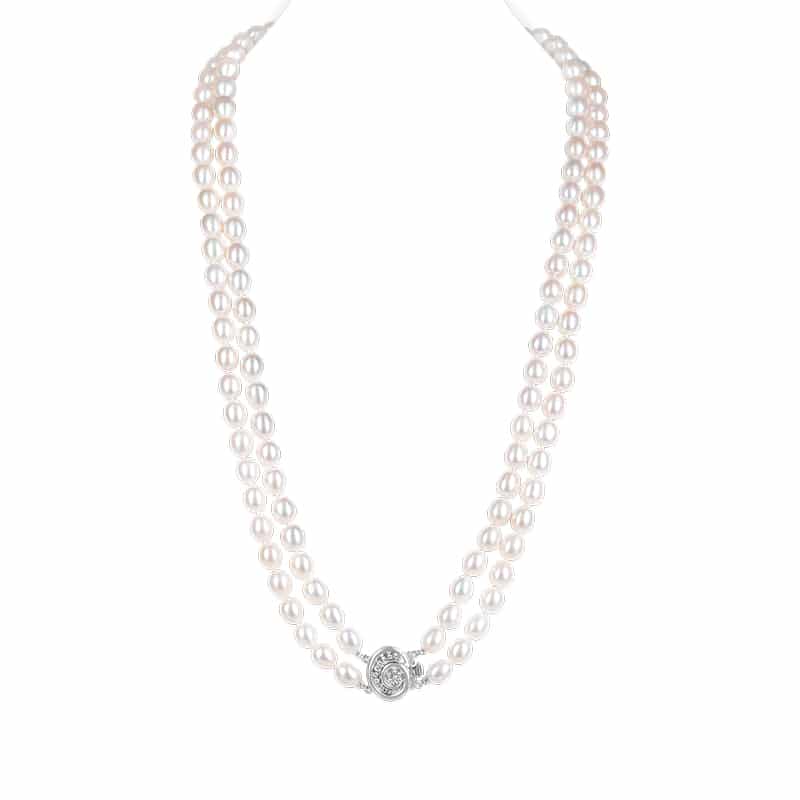 Clara Double Oval Pearl Necklace
