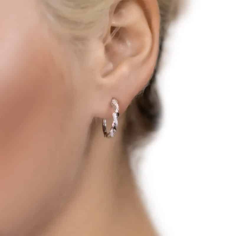 Coil Hoop with Diamond Earrings