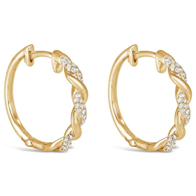 Coil Hoop with Diamond Earrings