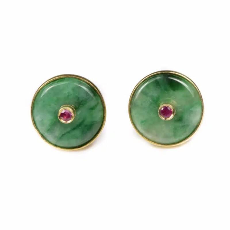 Colours Jade & Ruby Earrings