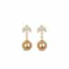 Kate Diamond and Golden Pearl Earrings/ South Sea Pearls