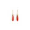 Coral and Diamond Drop Earrings 14K