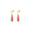 Coral and Diamond Drop Earrings 18K