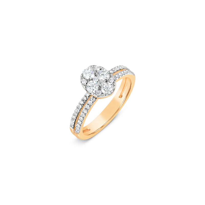 Deana Split Shank Pave Diamond Engagement Ring - Regular