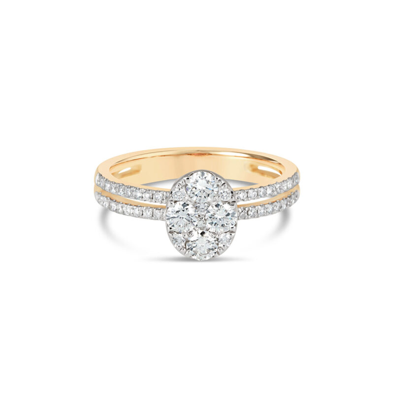 Deana Split Shank Pave Diamond Engagement Ring - Large