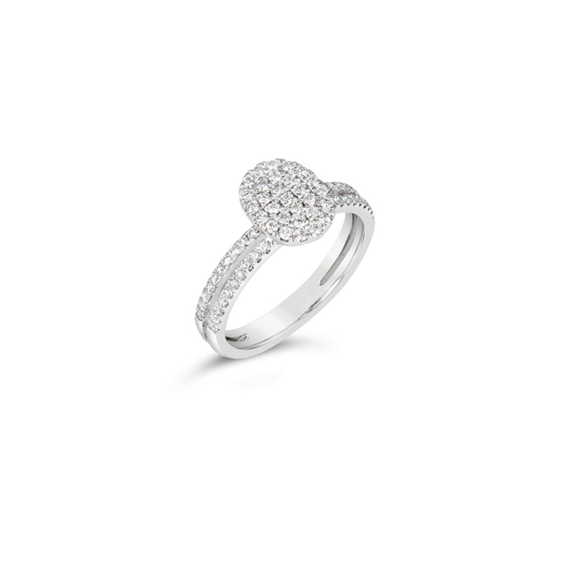Deana Split Shank Pave Diamond Engagement Ring - Large