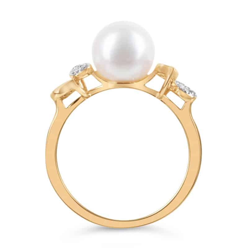 Dew Drop Pearl Diamond Ring