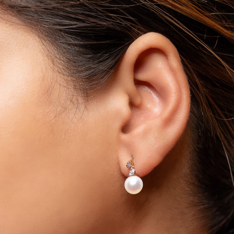 Dew Drop Pearl Diamonds Earrings