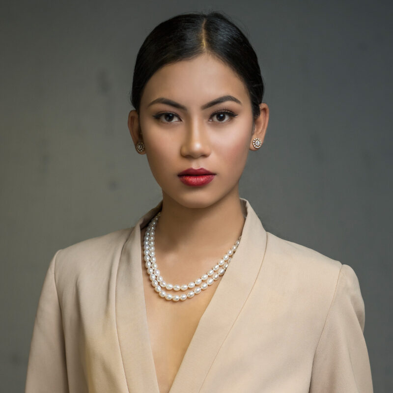 Diana Double Oval Pearl Necklace (Tube Clasp)
