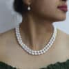 Lily Double Strands Oval Pearl Necklace