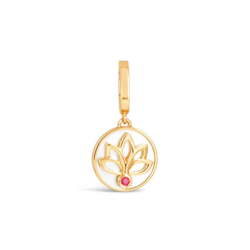 Divine Lotus Charm / Pendant - Mother of Pearl - RG