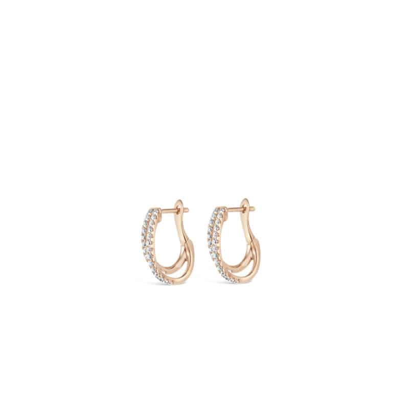 Double Pave Diamond Single Hoop