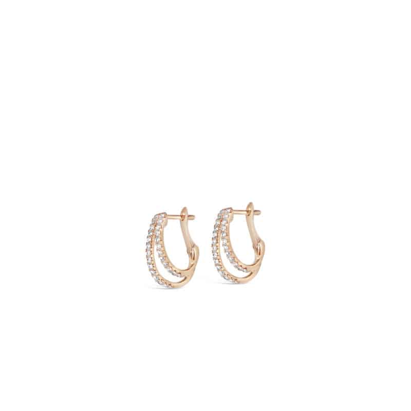 Double Pave Diamond Single Hoop