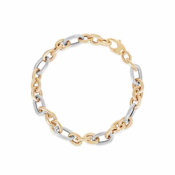 Double Tone Chunky Chain Bracelet