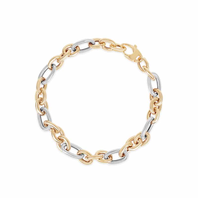 Double Tone Chunky Chain Bracelet
