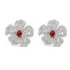 Exquisite Silver Pave Ruby Earring