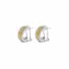 Elegant Yellow CZ Silver Huggie Earrings