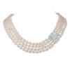 Elizabeth 4 Strands Pearl Necklace/  Oval  White