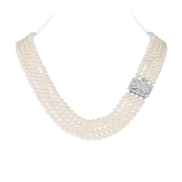 Elizabeth 4 Strands Round Pearl Necklace