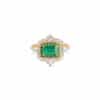 Emerald  Diamond Double Row Ring