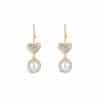 Everlasting Love Earrings with Round Pearl Drop / Large