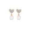 Everlasting Love Earrings with Round Pearl Drop/ Small size