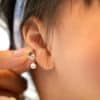 Everlasting Love Earrings with Round Pearl Drop/ Small size