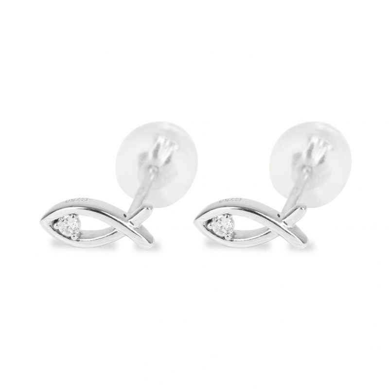 Fish Diamond Ear Studs
