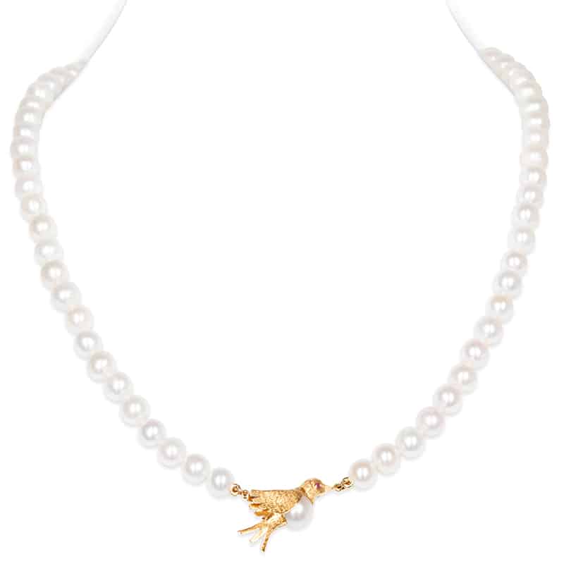 Flying Bird Pearl Necklace
