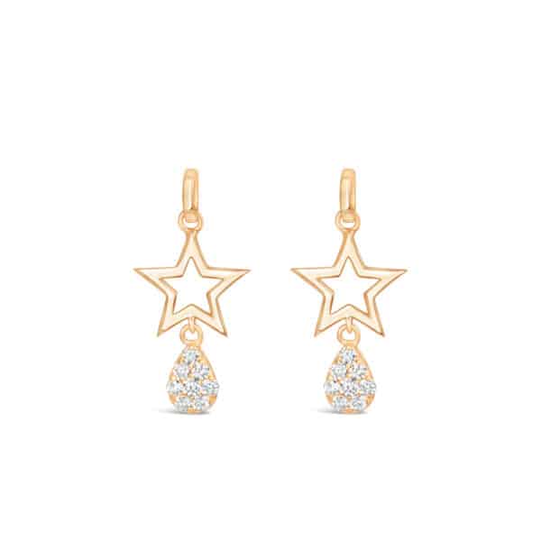 Gold Star Diamond Drop Pendant
